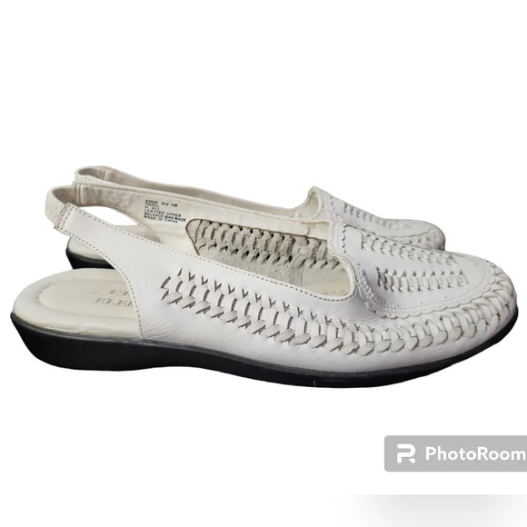 Vintage Huarache Sandals Coastal Prep Boho Festival Women White Leather Sz 6 - Picture 3 of 9